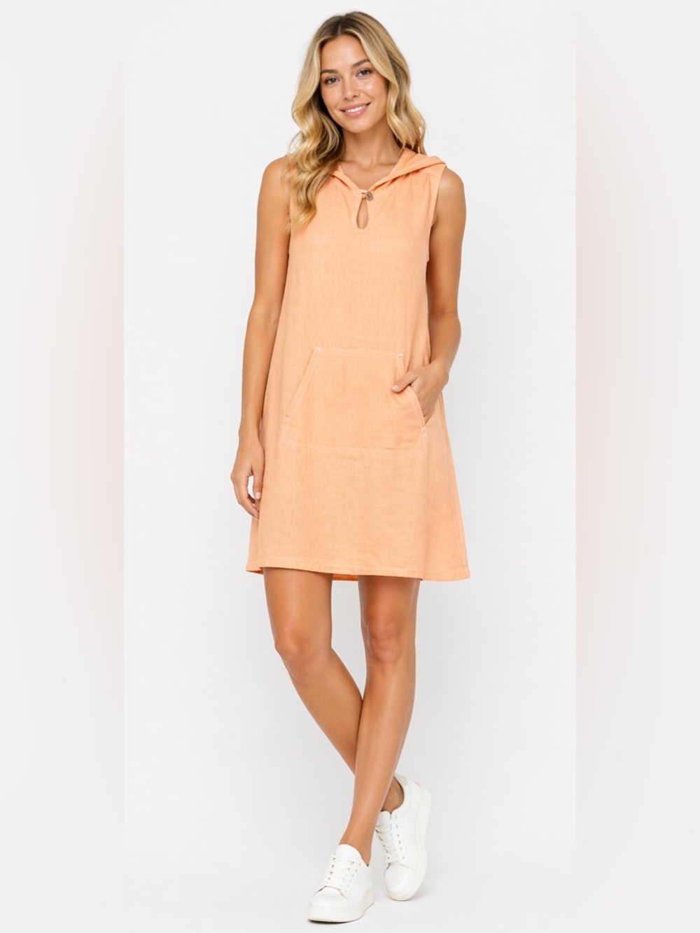 Tommy Bahama Creamsicle Hemp/Silk Blend Sleeveless Hoodie Dress NWOT